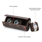 3 - Slot Crazy Horse Leather Watch Roll – Premium Watch Organizer | IGNIS Craft - Ignis Craft