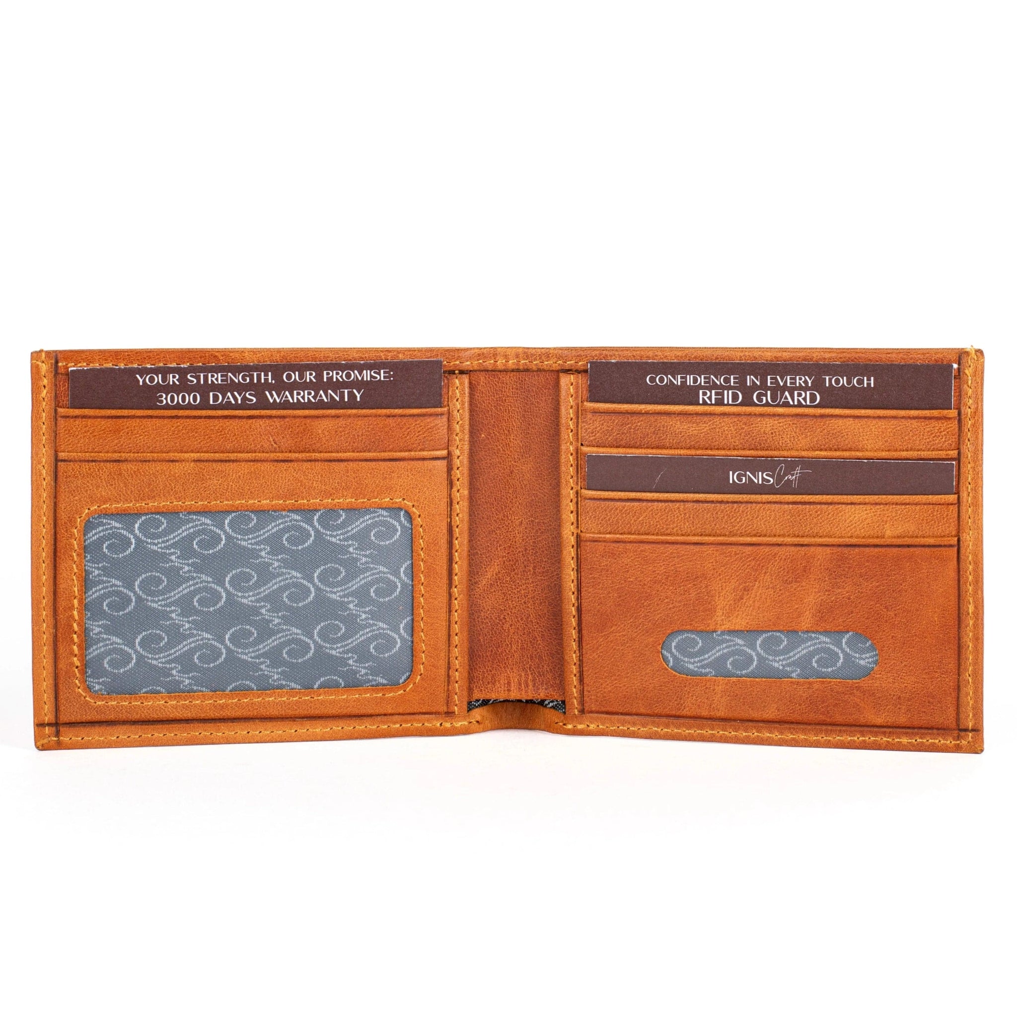 Bifold Leather Wallet | Essential Slim Amber - Ignis Craft