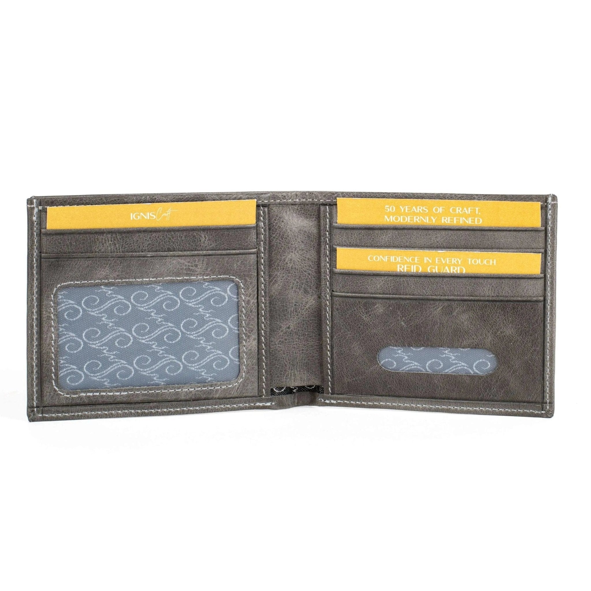 Bifold Leather Wallet | Essential Slim Basalt - Ignis Craft