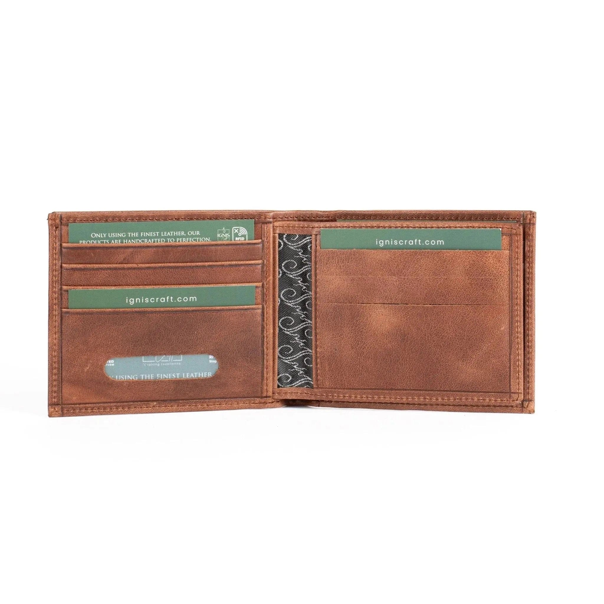 Bifold Leather Wallet | Solo Dynamic Agate - Ignis Craft