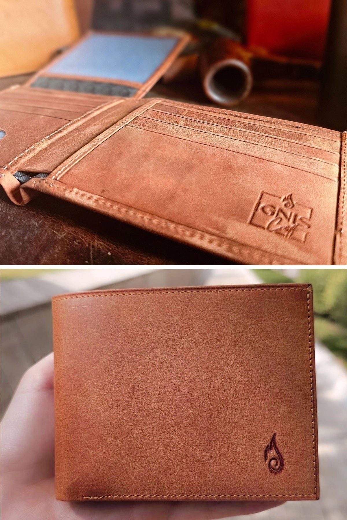 Bifold Leather Wallet | Solstice 4 Amber - Ignis Craft