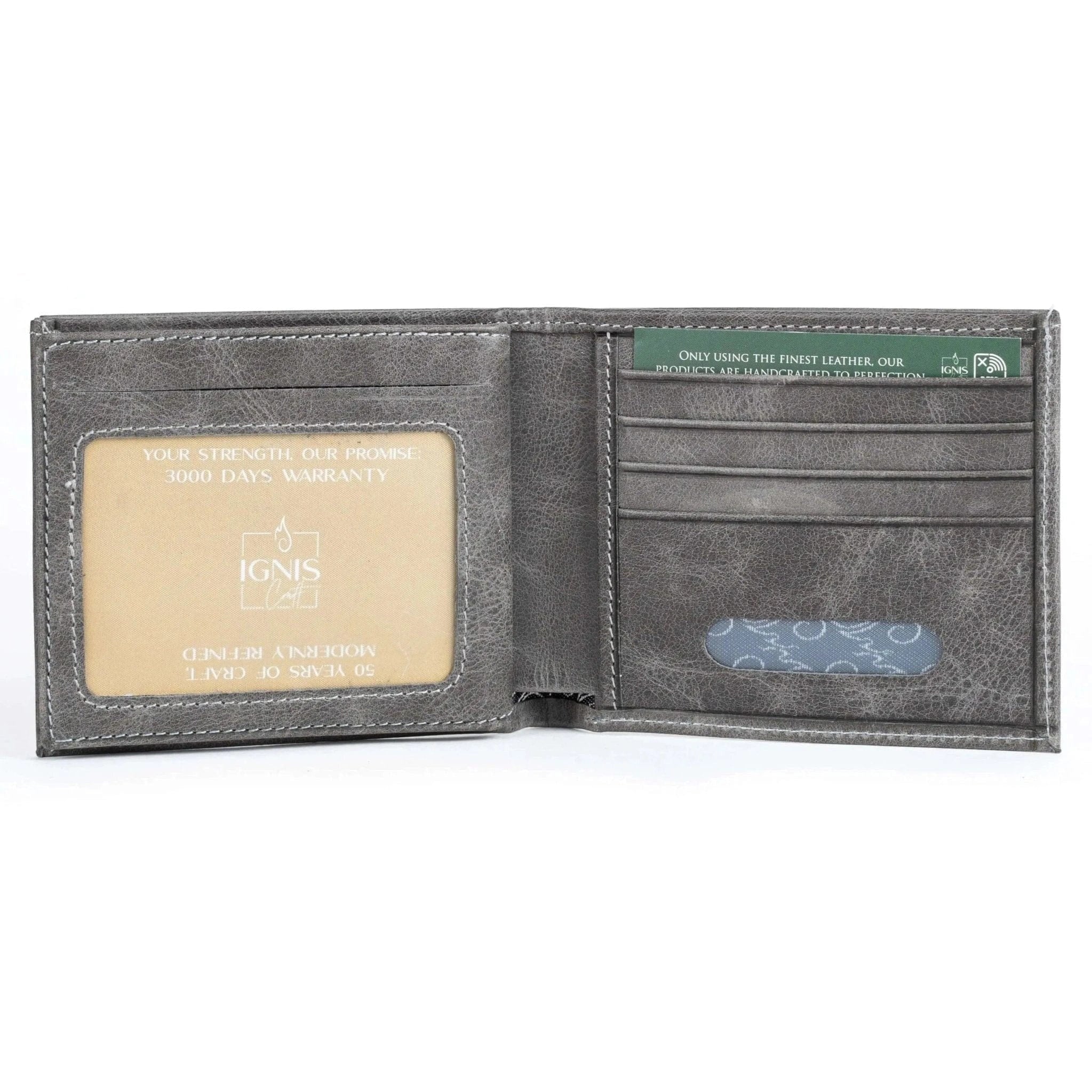 Mens Leather Bifold Wallet | Companion Basalt - Ignis Craft