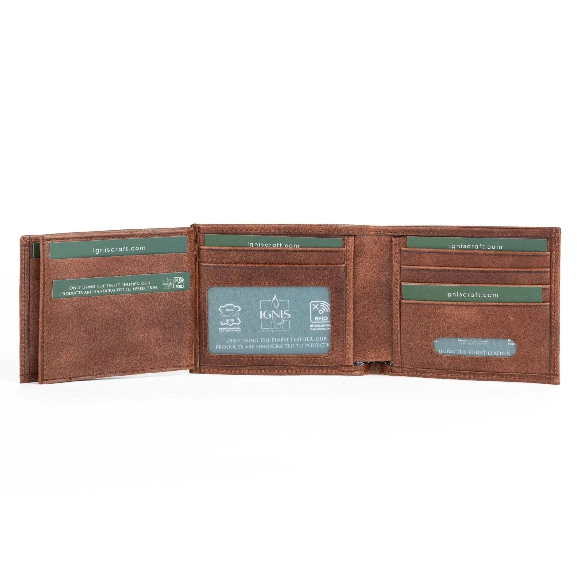 Mens Leather Bifold Wallet | Dual Flip Jasper - Ignis Craft