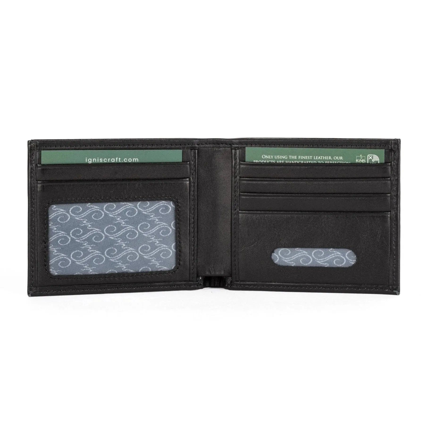 Mens Leather Bifold Wallet | Essential Slim Onyx - Ignis Craft