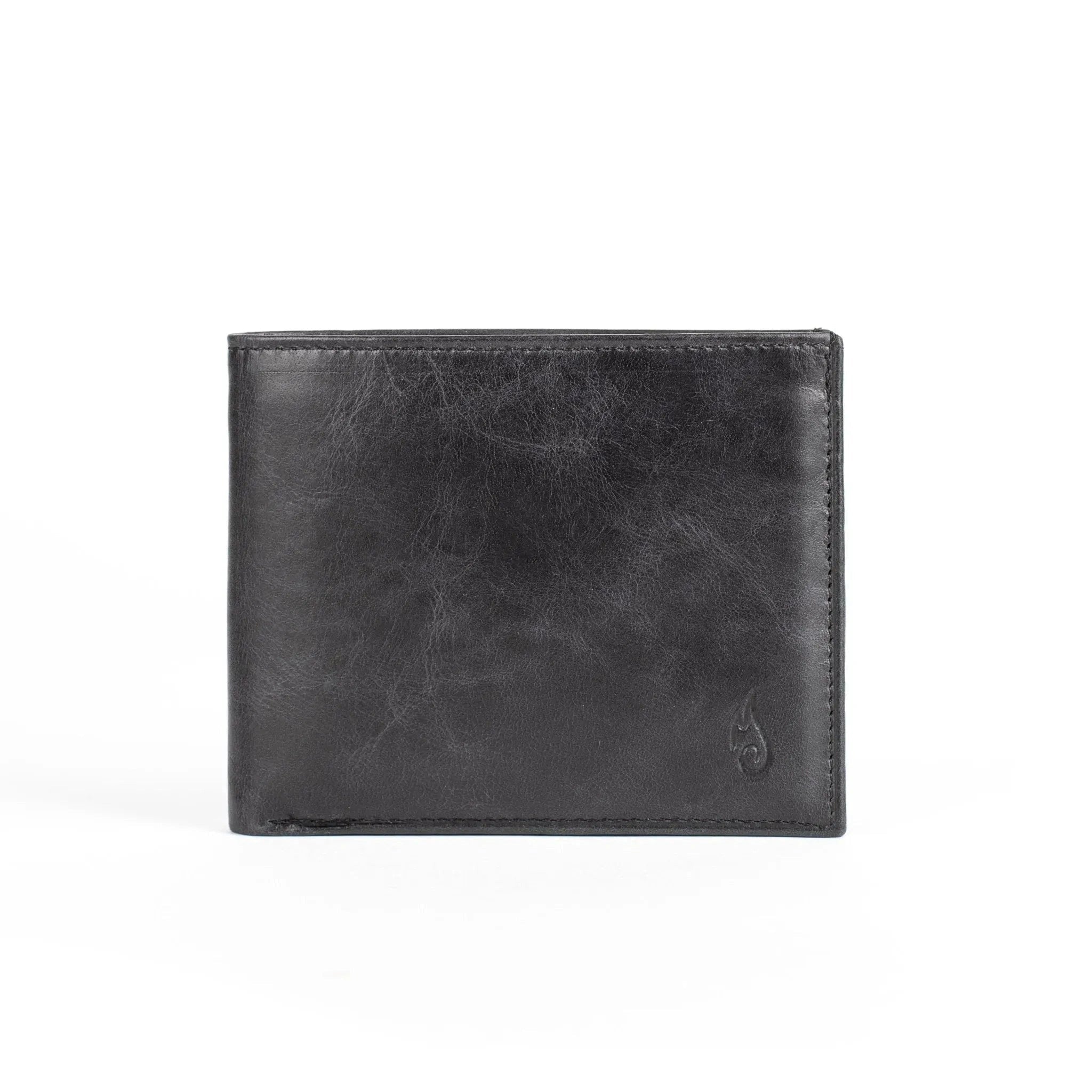 Mens Leather Bifold Wallet | Solo Dynamic Obsidian - Ignis Craft