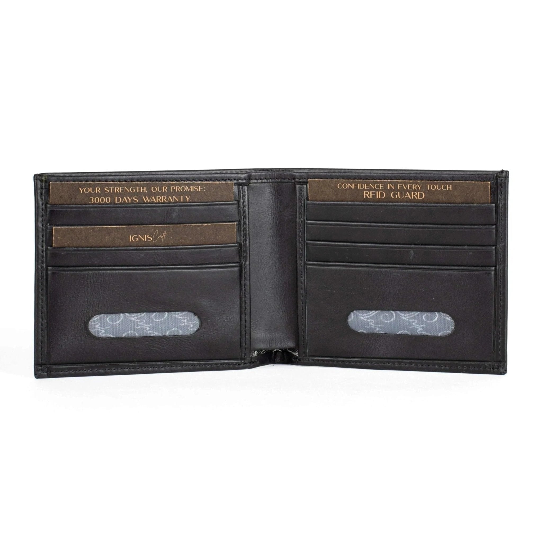 Mens Leather Bifold Wallet | Soloist Obsidian - Ignis Craft