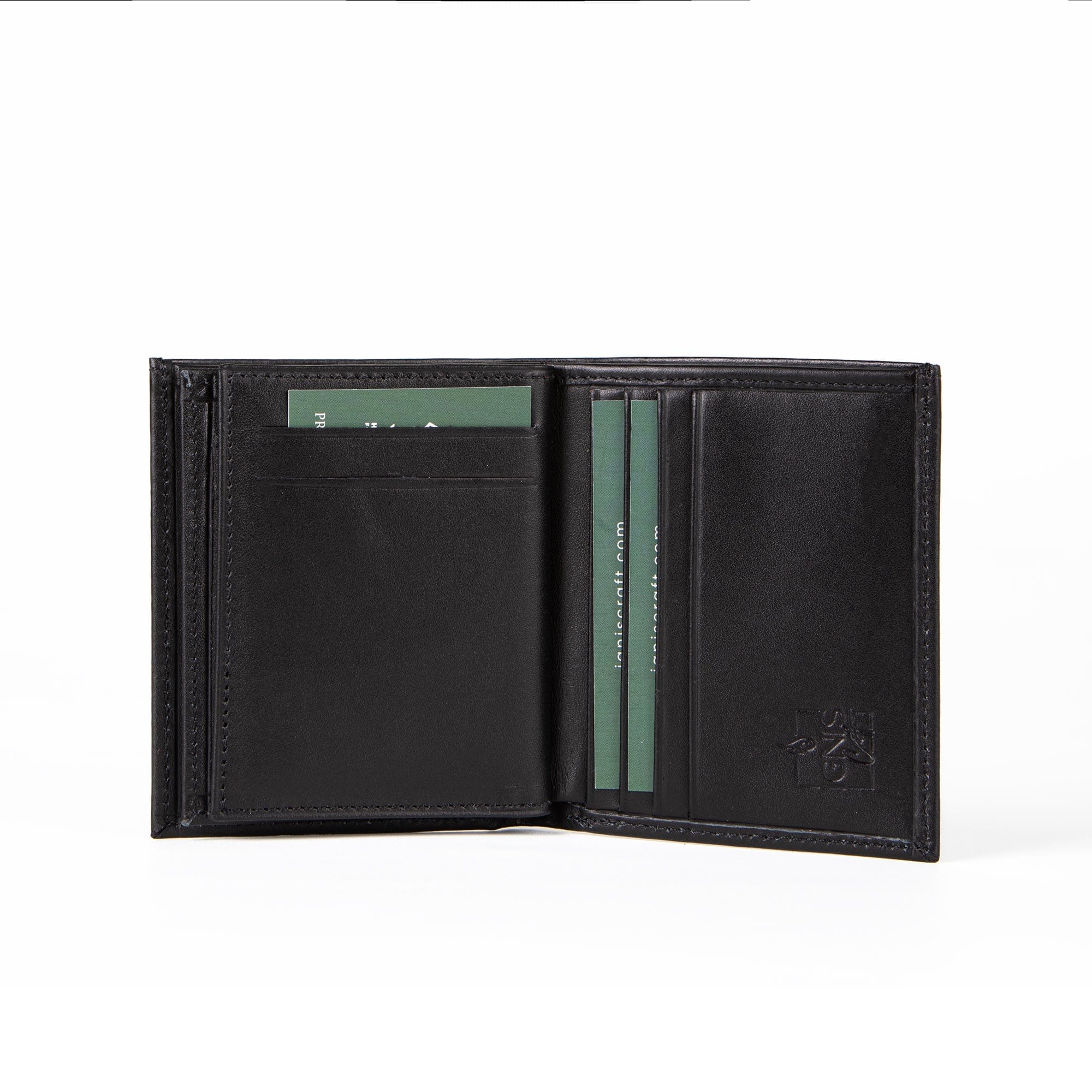 Mens Leather Vertical Bifold Wallet | Capsule Onyx - Ignis Craft