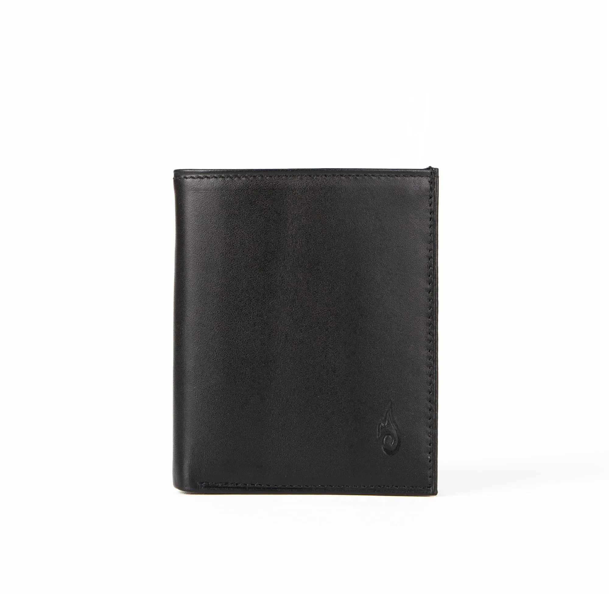 Mens Leather Vertical Bifold Wallet | Folio Onyx - Ignis Craft