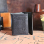 Mens Leather Vertical Bifold Wallet | Multifold Onyx - Ignis Craft