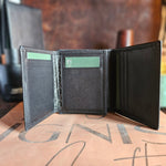 Mens Leather Vertical Bifold Wallet | Multifold Onyx - Ignis Craft