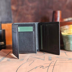 Mens Leather Vertical Bifold Wallet | Multifold Onyx - Ignis Craft