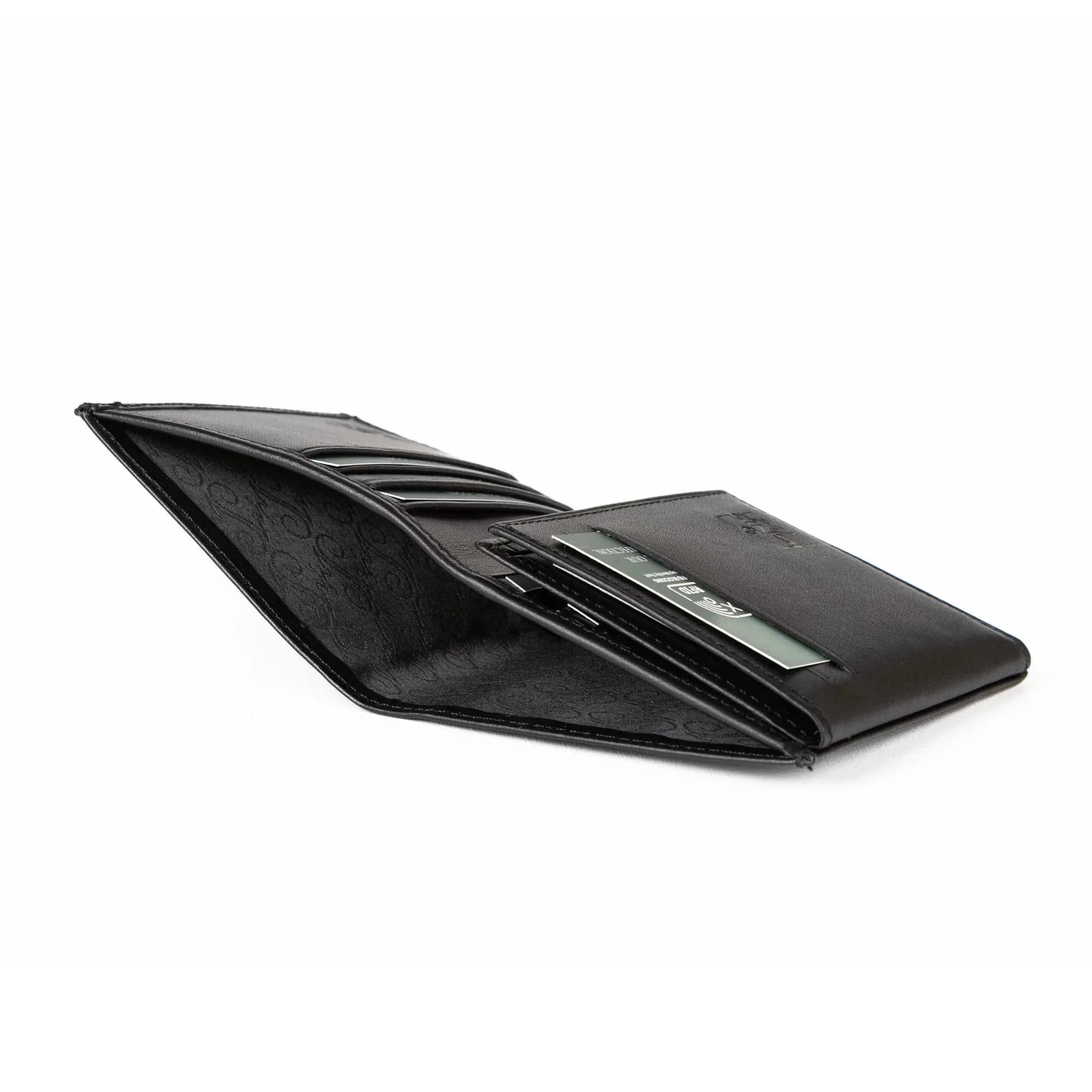 Mens Leather Vertical Bifold Wallet | Multifold Onyx - Ignis Craft