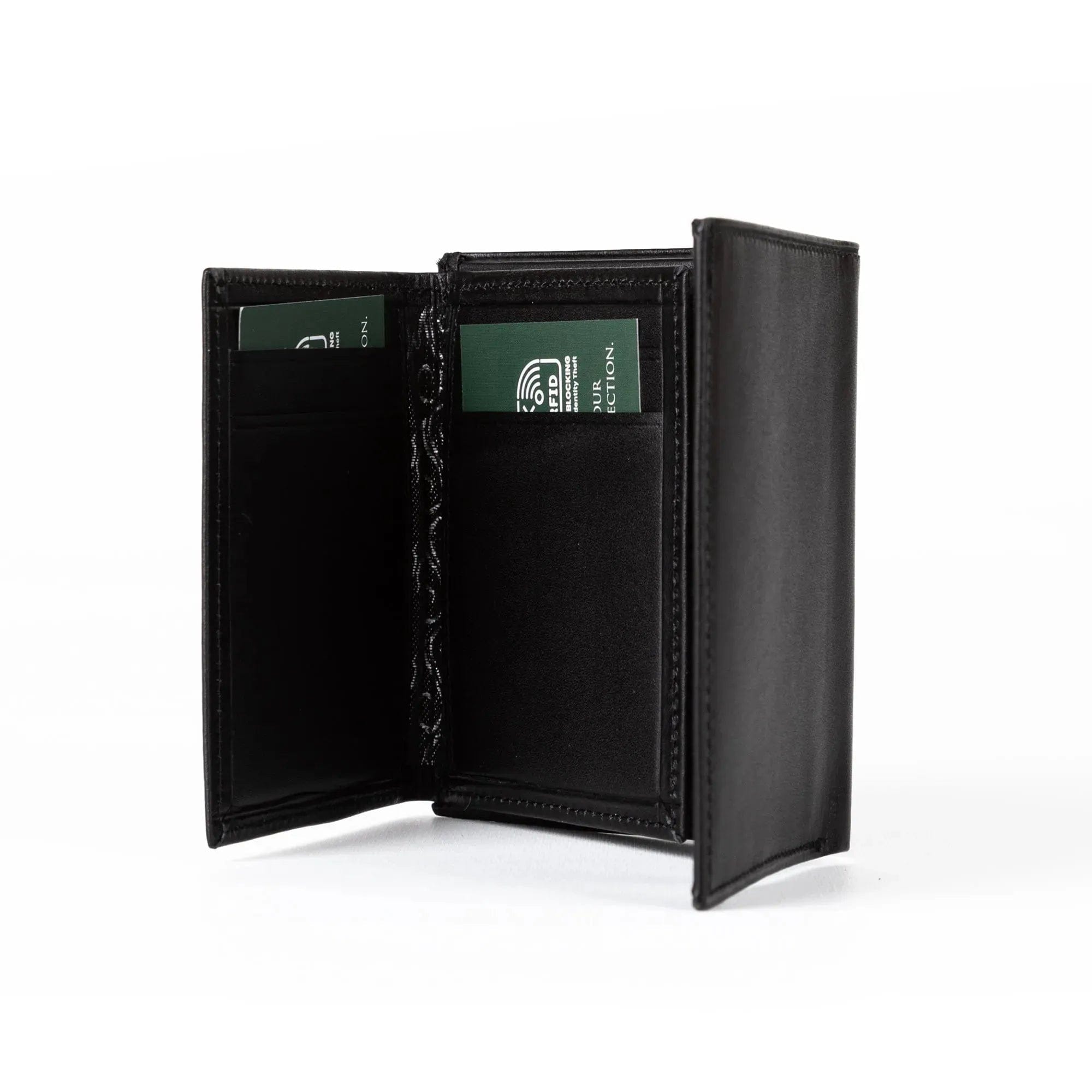 Mens Leather Vertical Bifold Wallet | Multifold Onyx - Ignis Craft