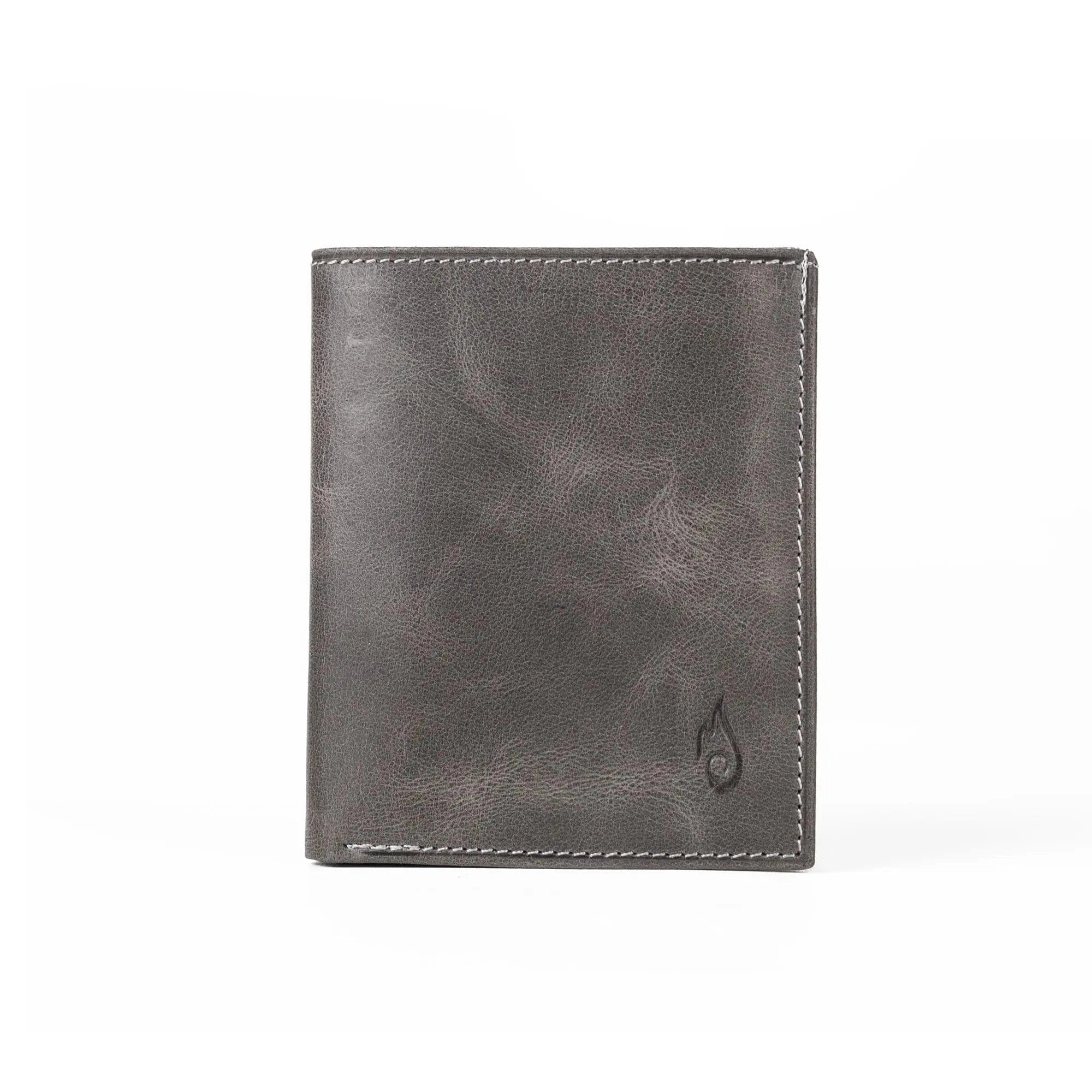 Mens Leather Vertical Bifold Wallet | Pocket Pro Basalt - Ignis Craft