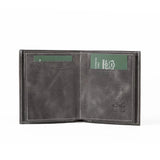 Mens Leather Vertical Bifold Wallet | Pocket Pro Basalt - Ignis Craft