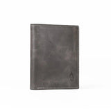 Mens Leather Vertical Bifold Wallet | Pocket Pro Basalt - Ignis Craft