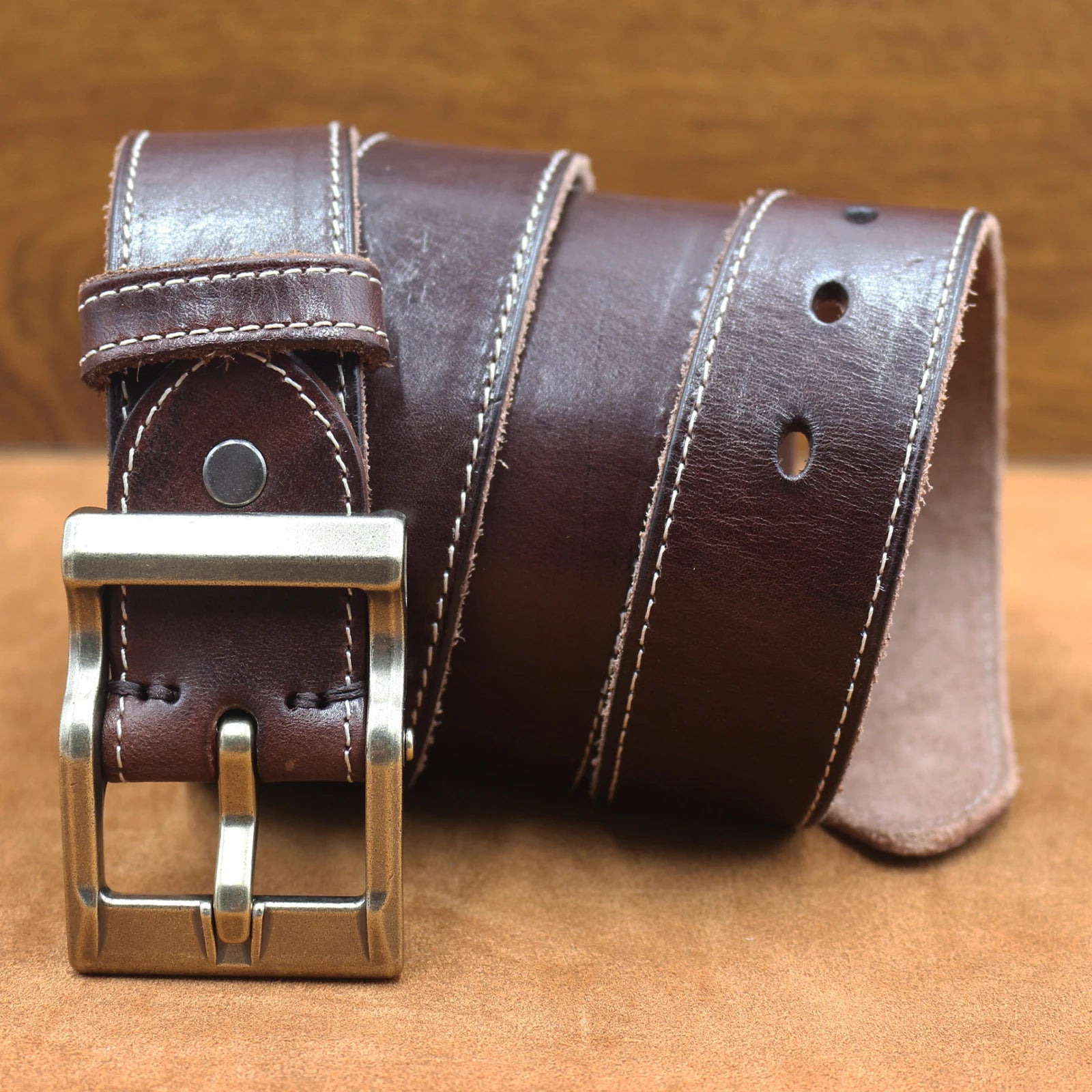 Men's Natural Cowhide Leather Belt – Durable Style with Unique Texture | IGNIS Craft - Ignis Craft