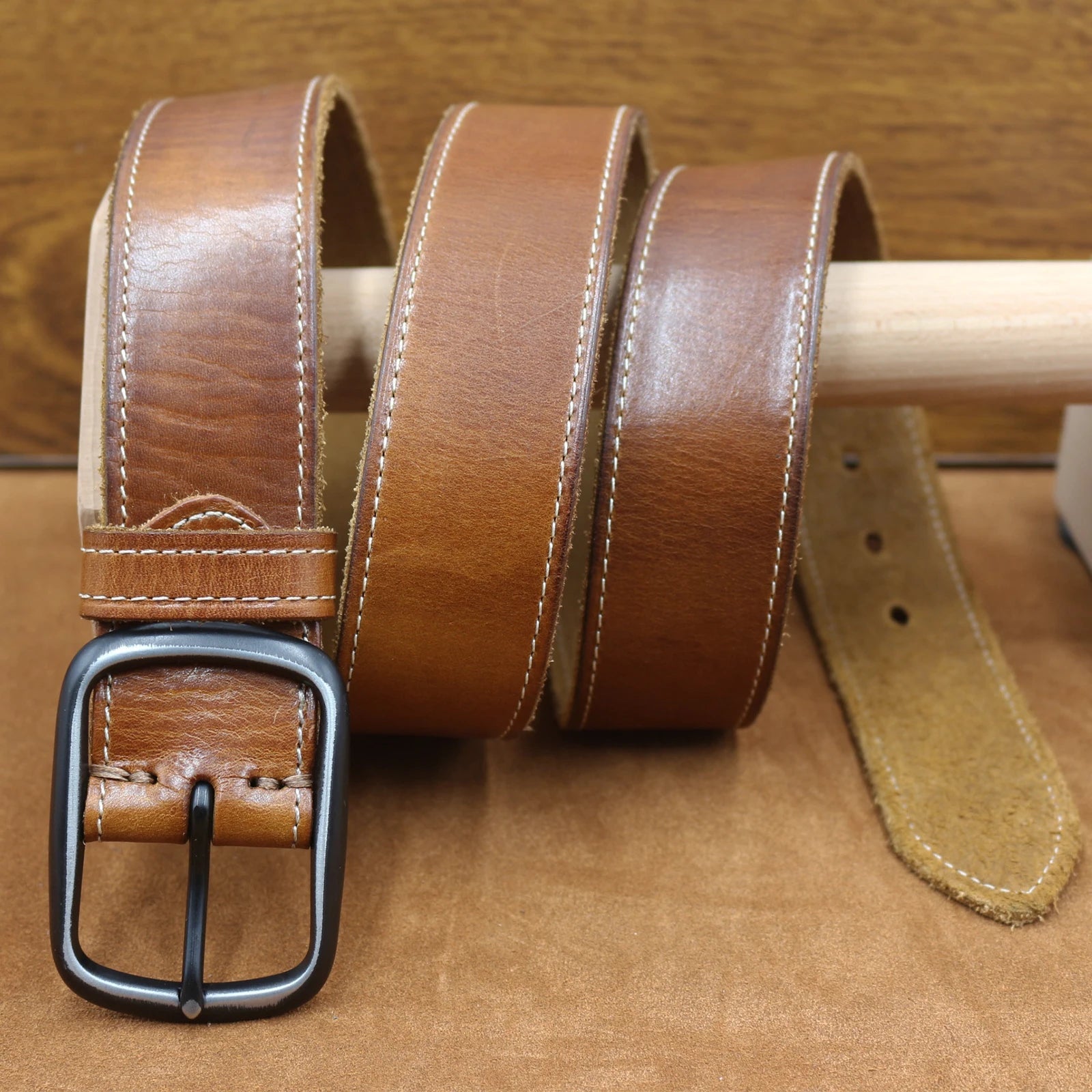 Men's Natural Cowhide Leather Belt – Durable Style with Unique Texture | IGNIS Craft - Ignis Craft