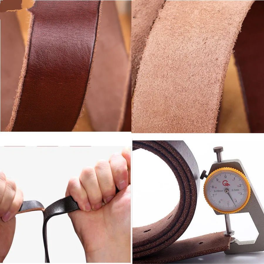 Men's Natural Cowhide Leather Belt – Durable Style with Unique Texture | IGNIS Craft - Ignis Craft