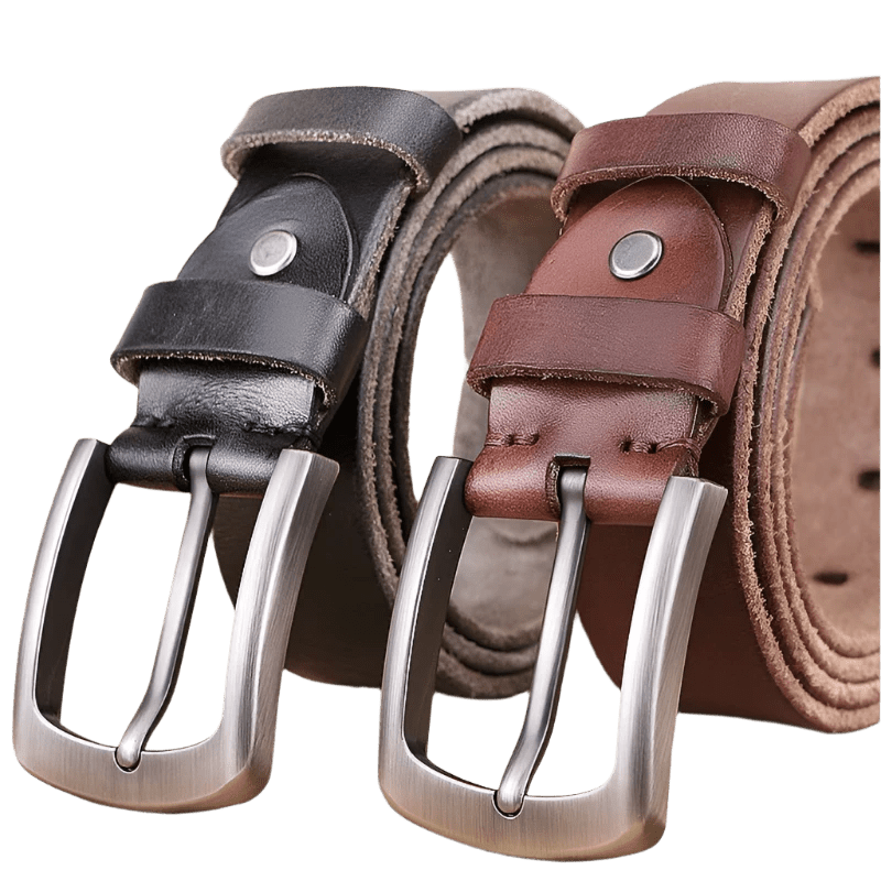 Men's Natural Cowhide Leather Belt – Durable Style with Unique Texture | IGNIS Craft - Ignis Craft