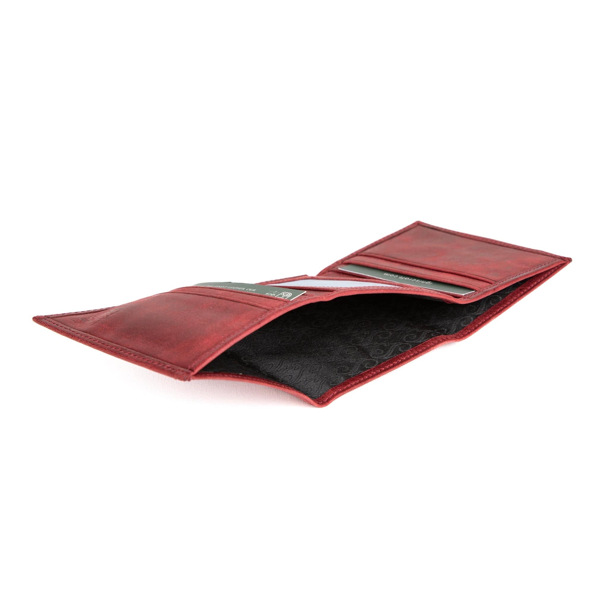 Mens Trifold Leather Wallet | Apex Garnet - Ignis Craft