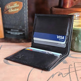 Mens Vertical Bifold Slim Card Wallet | Slimline Onyx - Ignis Craft