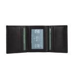 Mens Wallet Leather Trifold Black | Apex Onyx - Ignis Craft