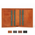 Vertical Bifold Leather Card Wallet | Slimline Amber - Ignis Craft