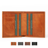 Vertical Bifold Leather Card Wallet | Slimline Amber - Ignis Craft