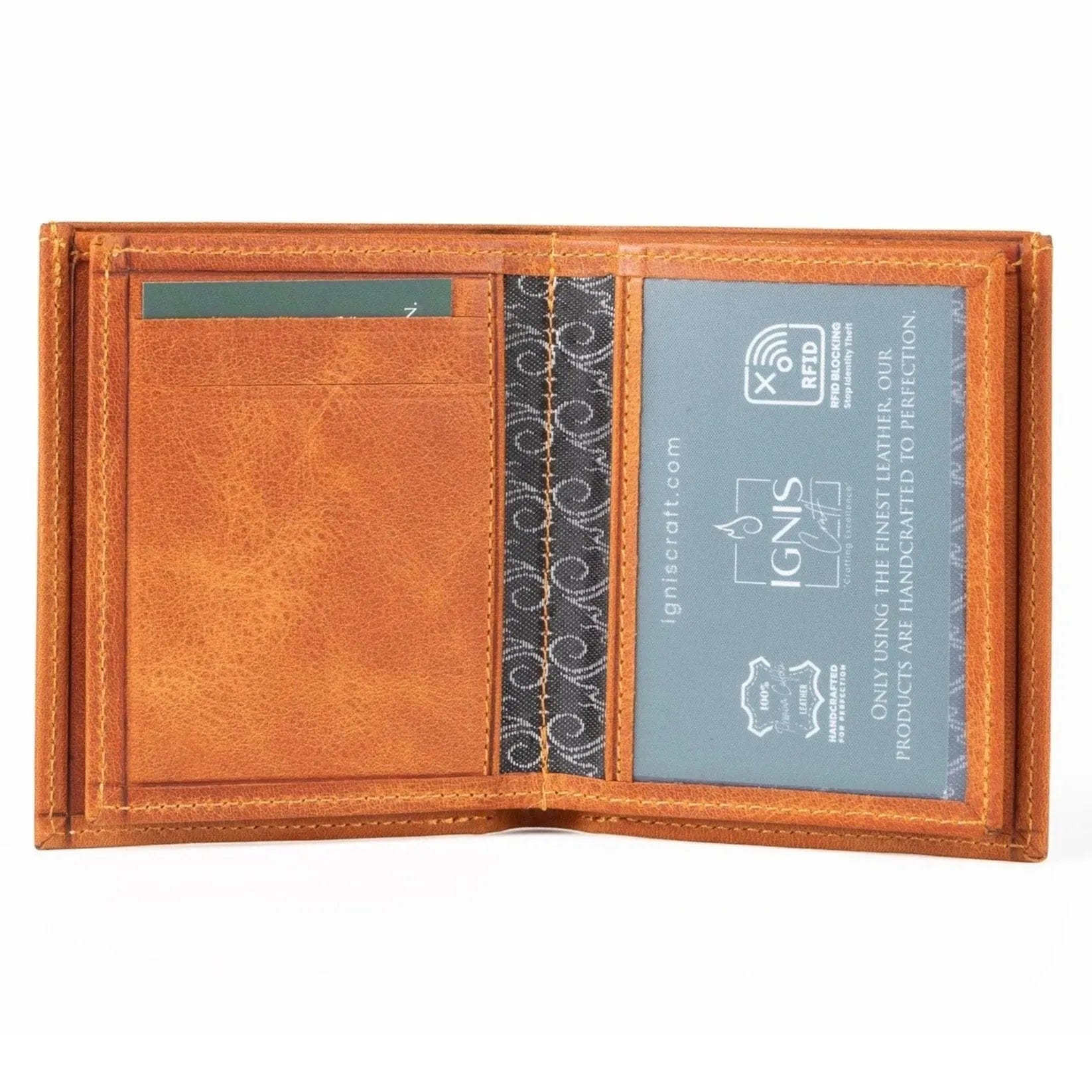 Vertical Bifold Leather Wallet | Capsule Amber - Ignis Craft