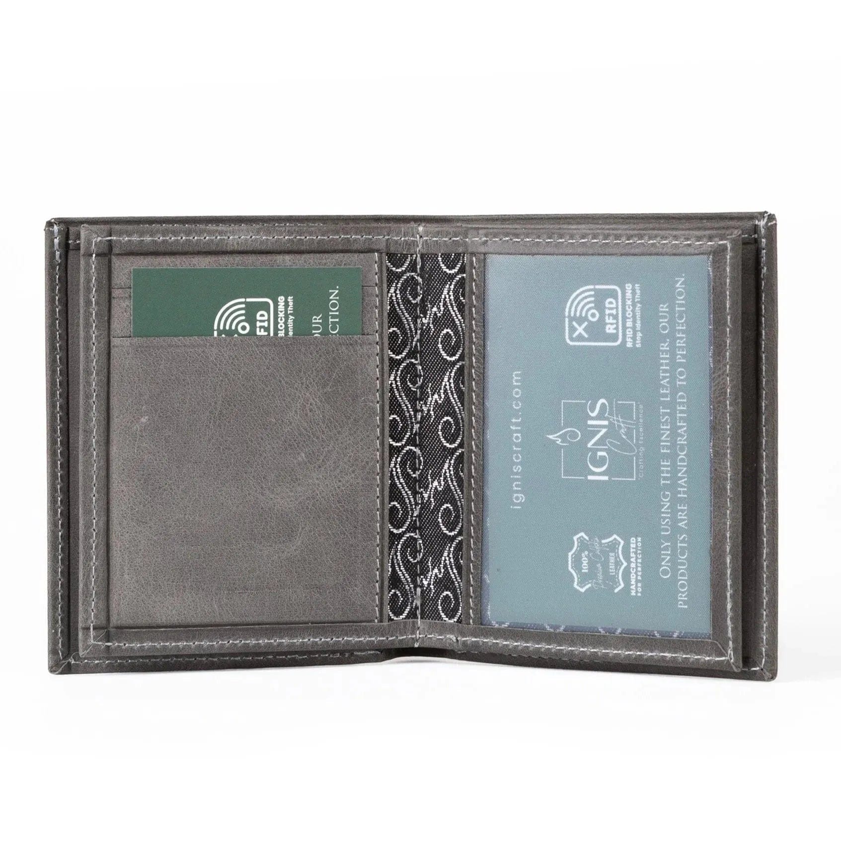 Vertical Bifold Leather Wallet | Capsule Basalt - Ignis Craft