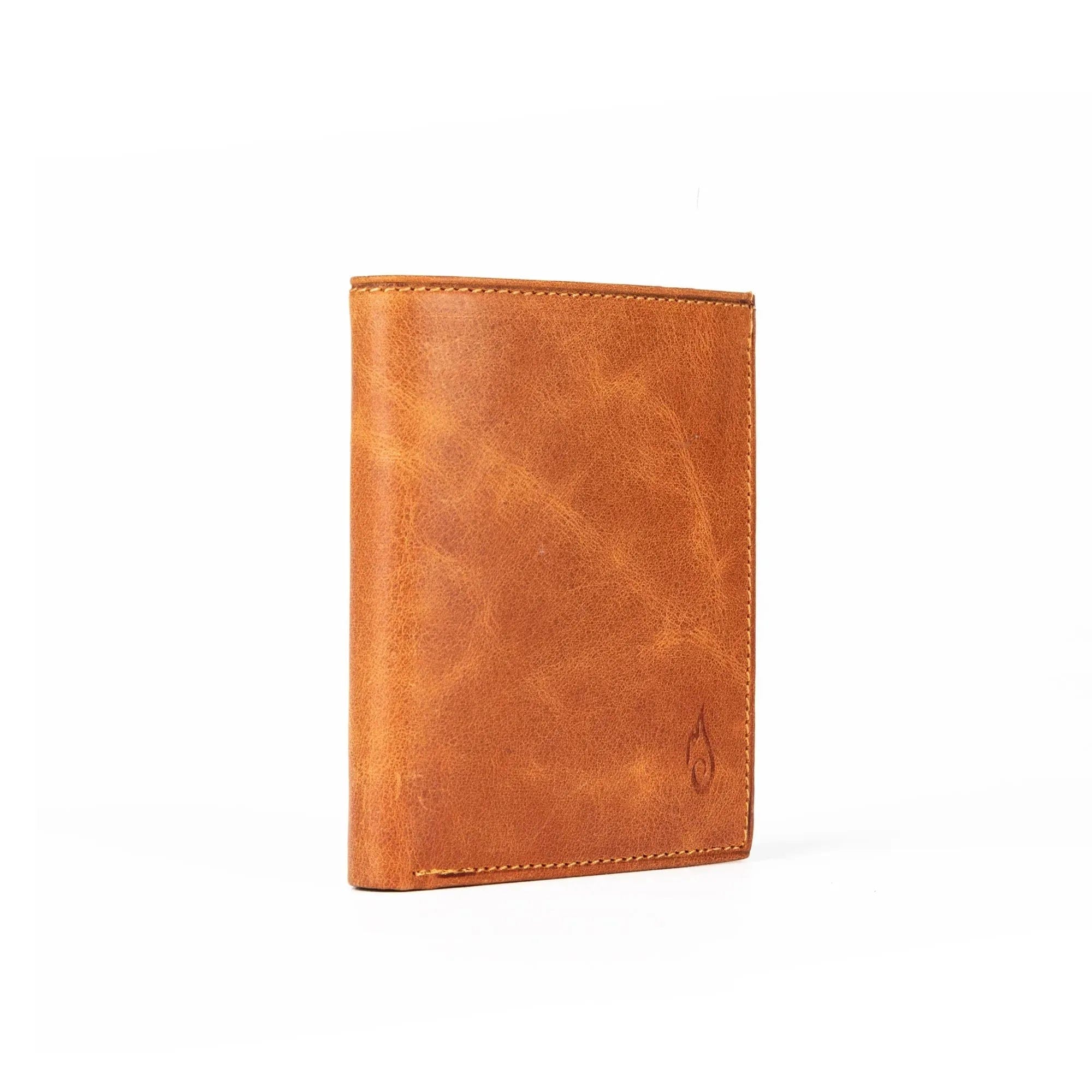 Vertical Bifold Leather Wallet | Multifold Amber - Ignis Craft