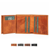 Vertical Bifold Leather Wallet | Multifold Amber - Ignis Craft