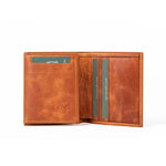 Vertical Bifold Leather Wallet | Multifold Amber - Ignis Craft