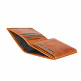 Vertical Bifold Leather Wallet | Multifold Amber - Ignis Craft