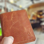 Vertical Bifold Leather Wallet | Multifold Amber - Ignis Craft