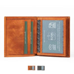 Vertical Bifold Leather Wallet | Pocket Pro Amber - Ignis Craft