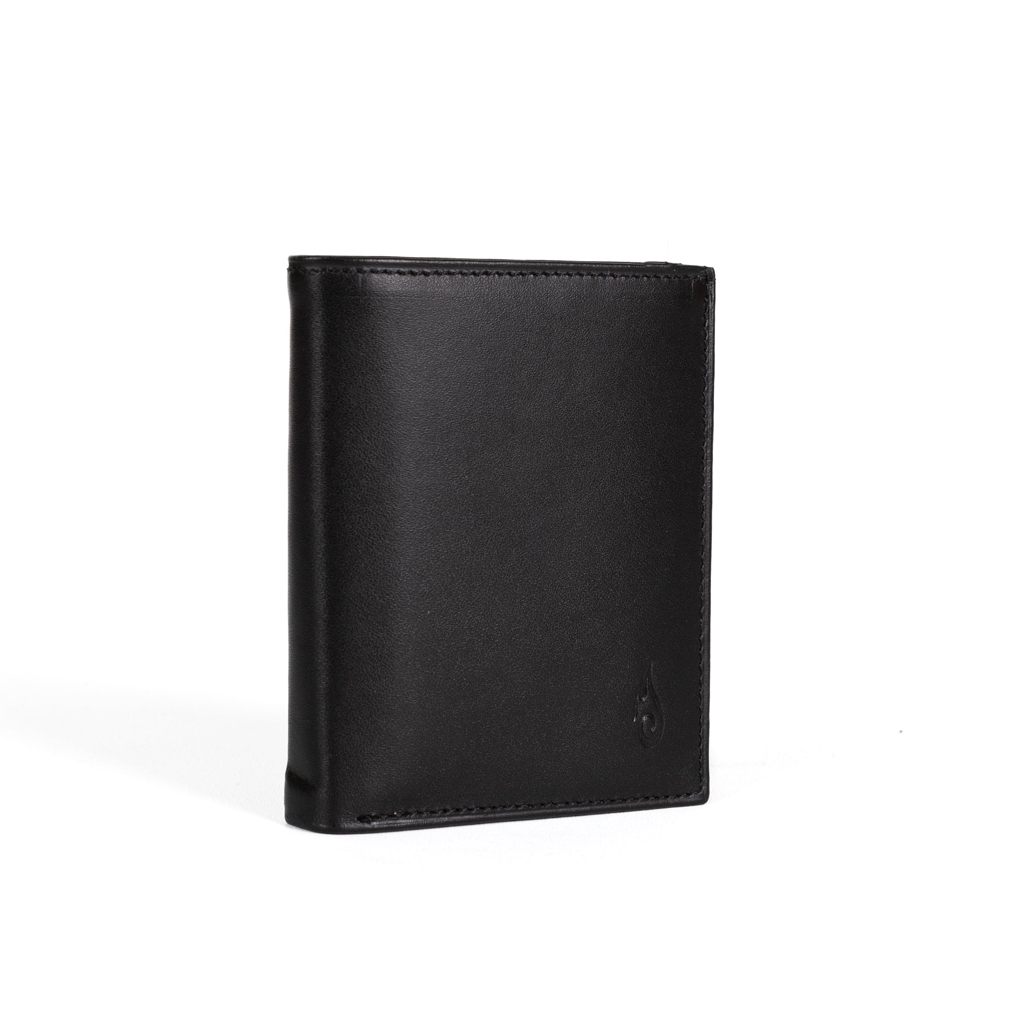 Vertical Bifold Leather Wallet | Pocket Pro Onyx - Ignis Craft